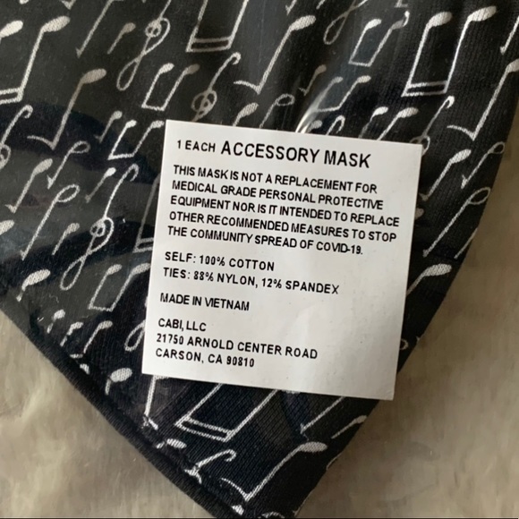 NEW! CABI Singalong Mask, Cloth, NEW IN BAG (bag never opened), style #5996, S21 - Picture 4 of 10